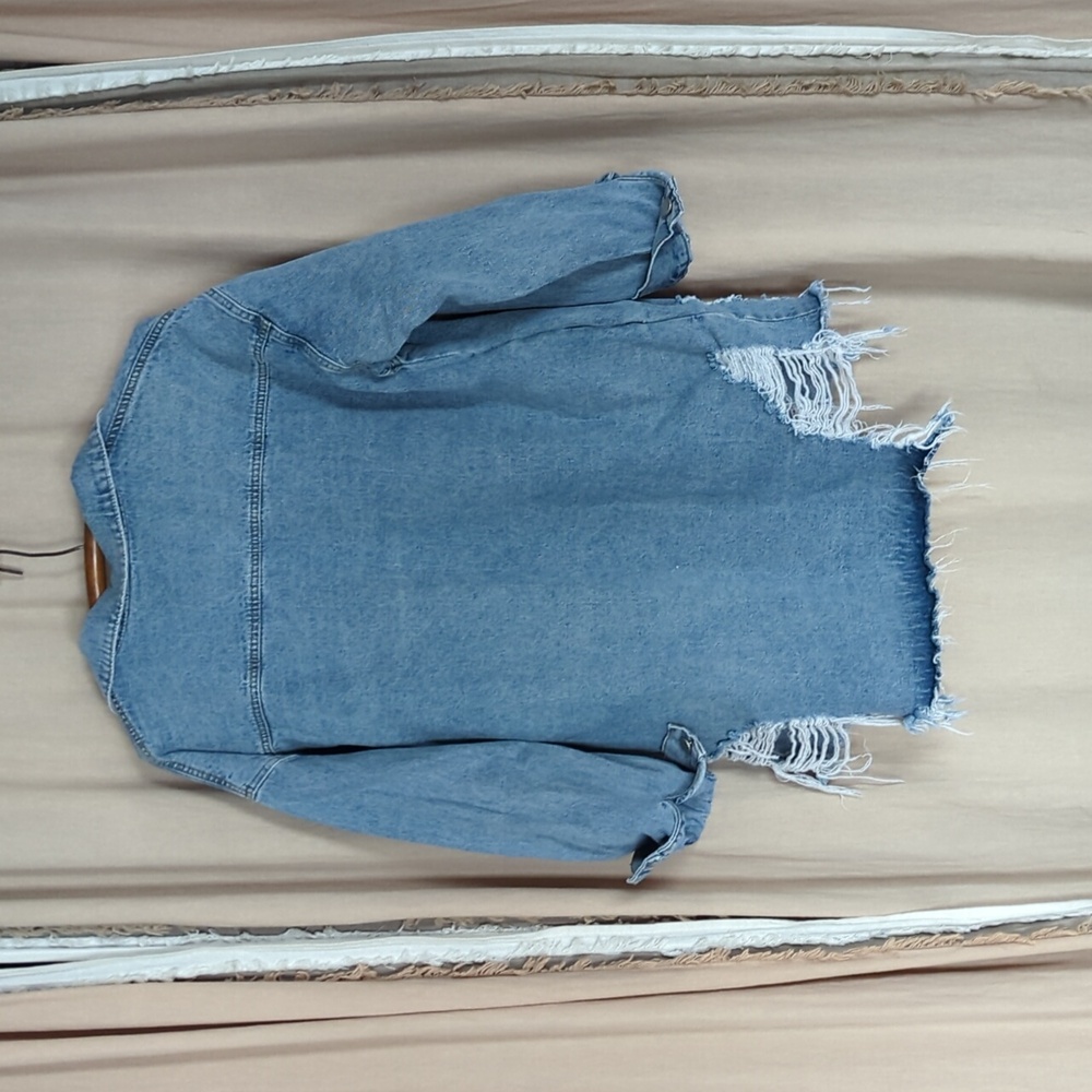 Distressed Denim Jean Jacket - Picture 5 of 7